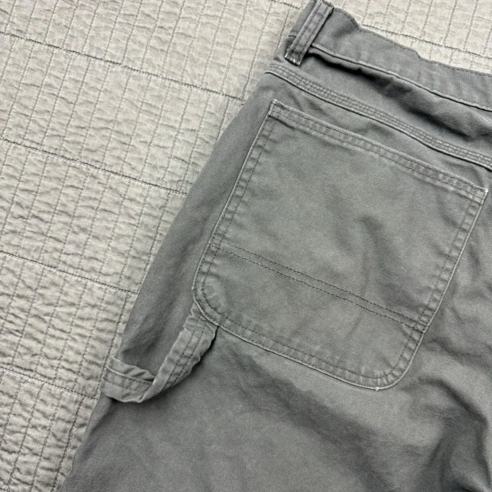 Dickies Carpenter Pants Men 36x32 Gray Canvas Workwear Utility Distressed Faded